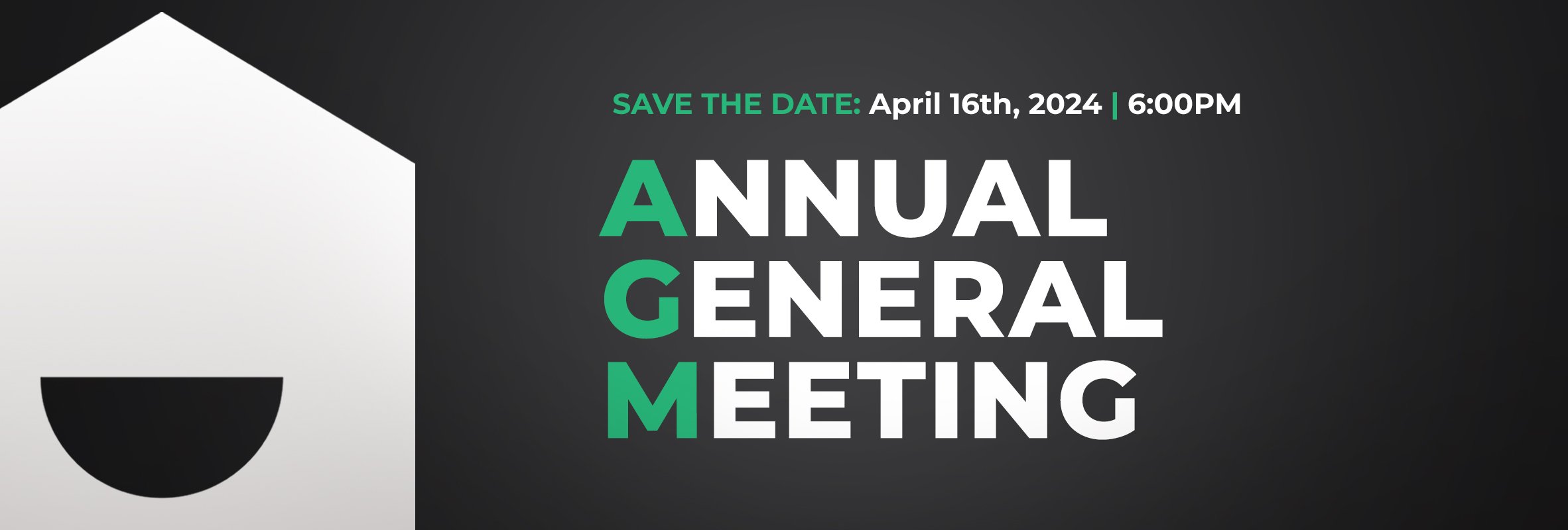 a white YNCU icon displayed on a dark background with the words Annual General Meeting and meeting information listed