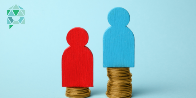 Woman Icon and Male Icon on top of coins