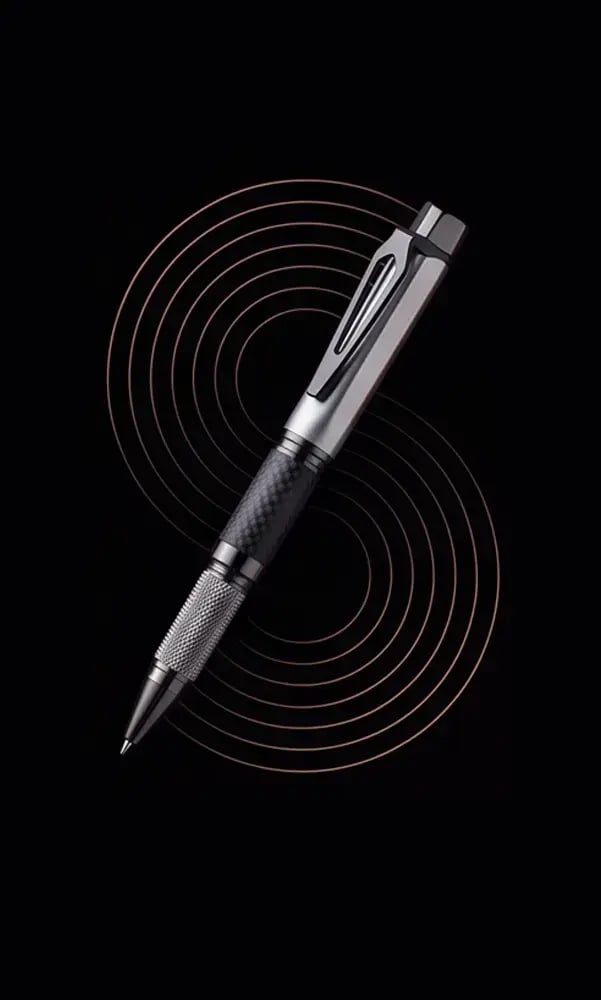Silver-fountain-pen-on-black-background