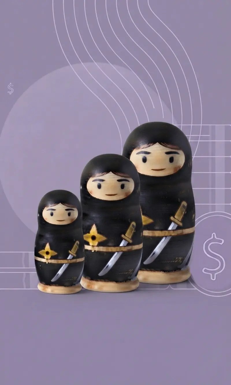 Thre-Russian-nesting-doll-ninjas