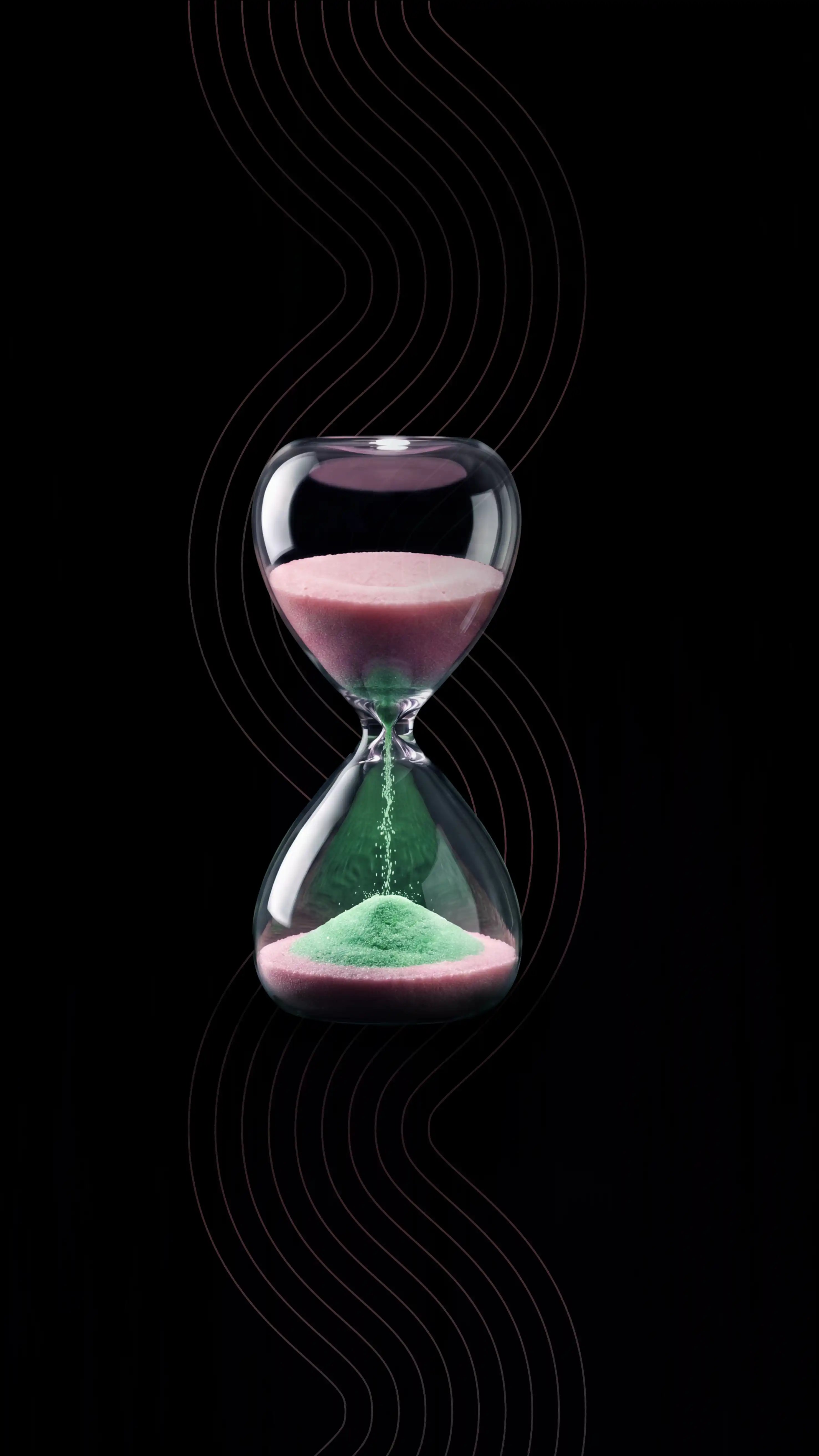 sandtimer-pink-green-black-lines-portrait