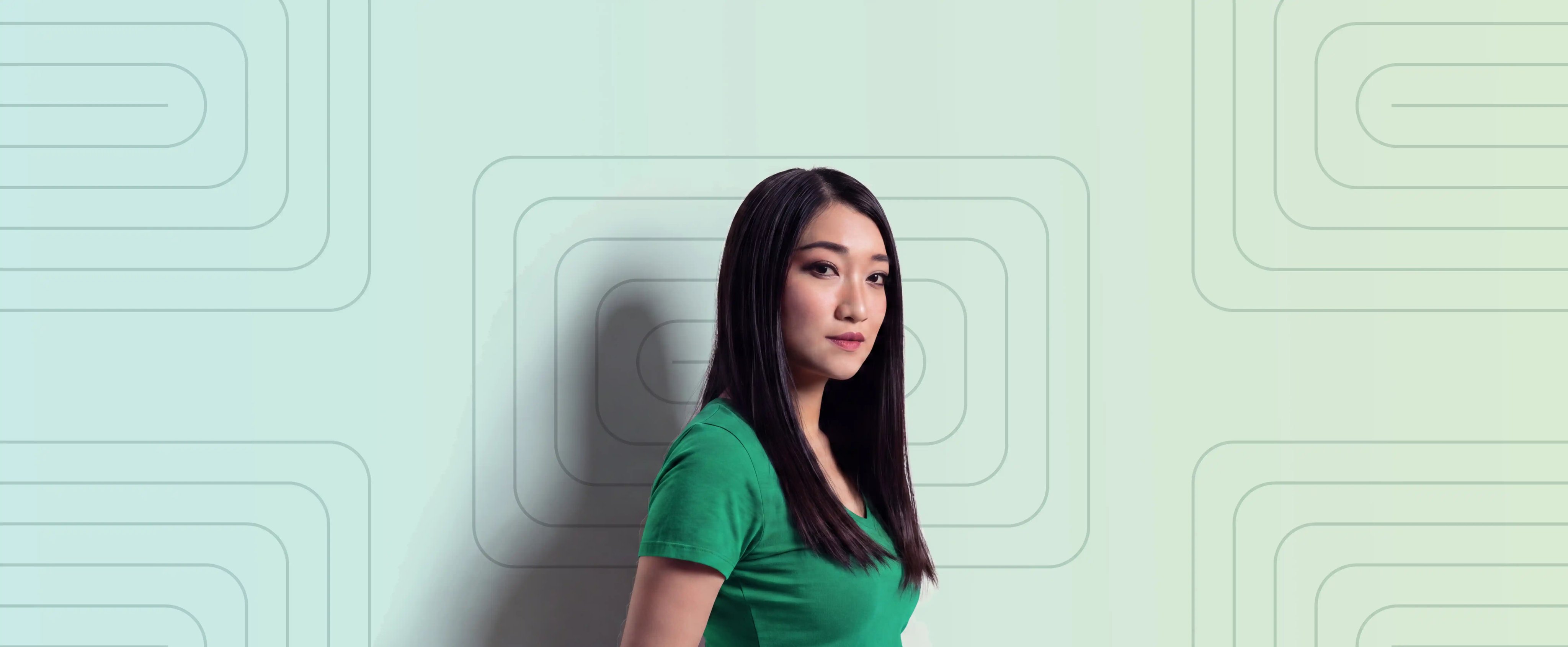 taylor-woman-green-shirt-lines-green-landscape
