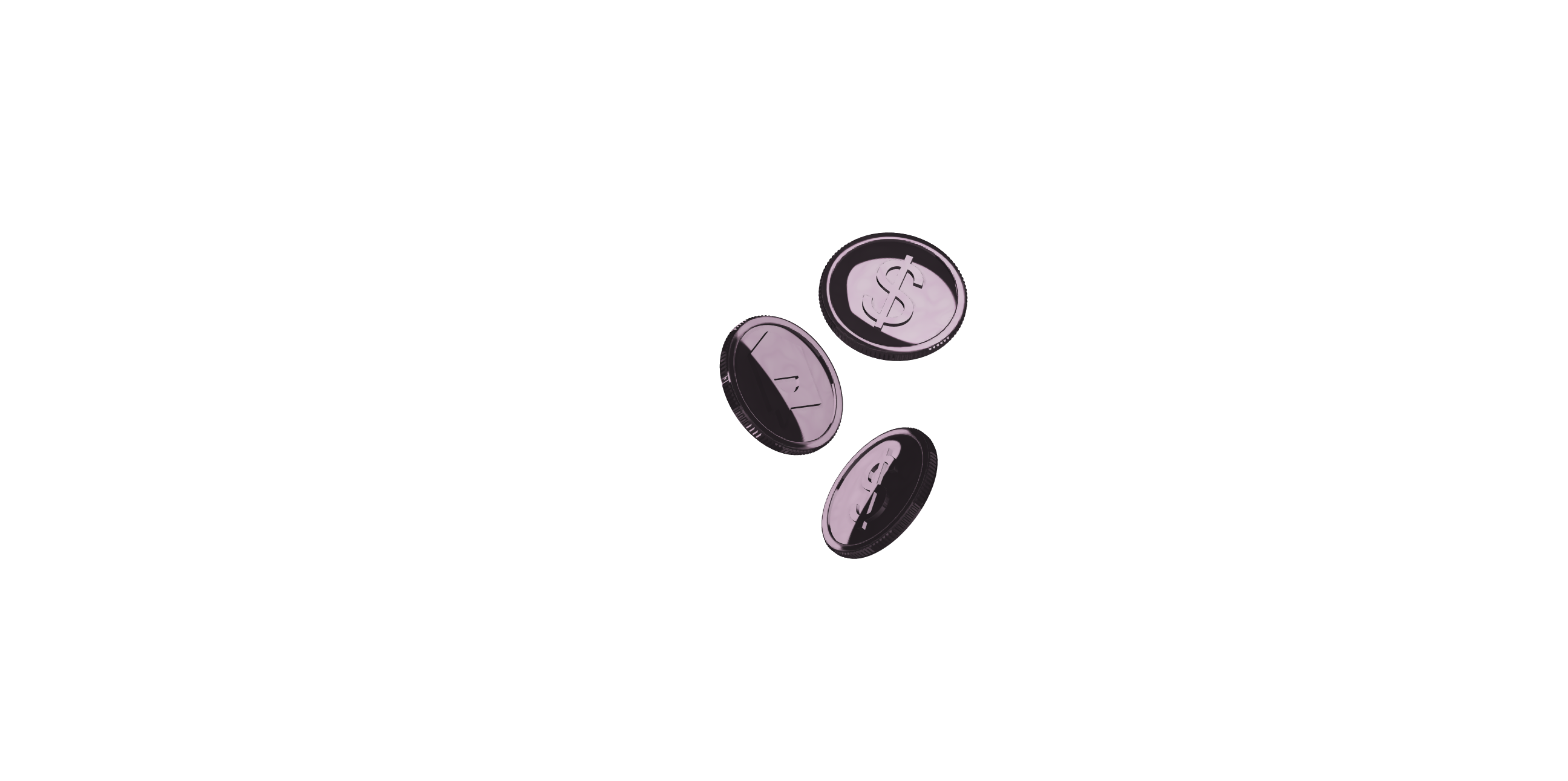 Three floating YNCU coins